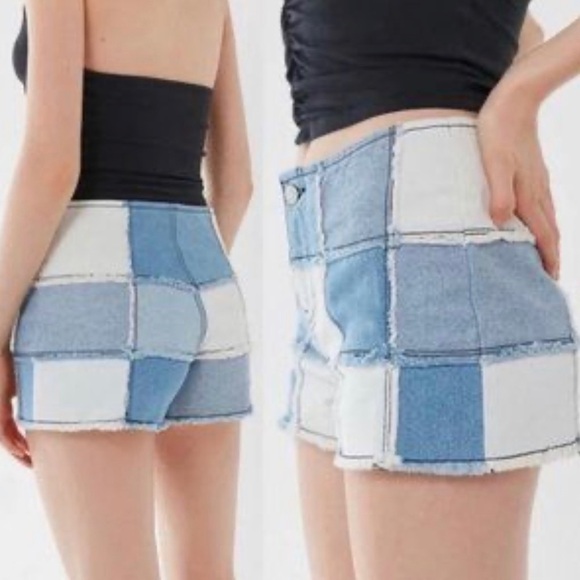 Urban Outfitters BDG Jean Shorts Women 25 Denim Patchwork Justine Boho Bohemian - Picture 10 of 10